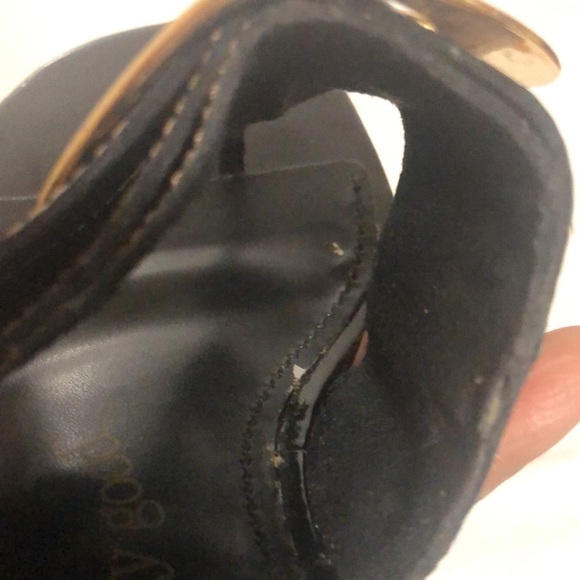 DR. SCHOLL’S FEEL CRAZY GOOD black & gold summer sandals w/ gold strap. Size 10 - Picture 12 of 12